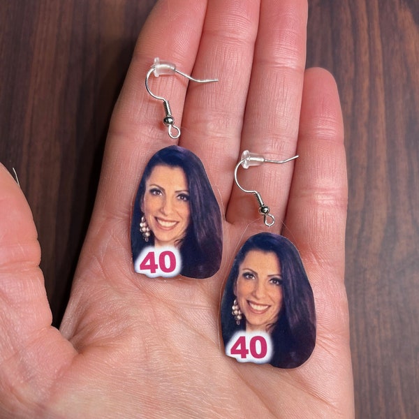 Photo Earrings, Personalized Face with Age Funny Gag Gift, 30th Birthday for Him Her, 16th, 21st, 20th, 40th, 50th, 60th, 70th Milestone