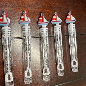 Sailboat Bubble Tube Wand Favor Cake at the Lake Party Favor Sail on Over, Sailing Party Supplies Ahoy it&#39;s a Boy Bubbles Goodie Bag Stuffer