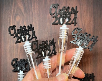 Class of 2024 Graduation Bubble Tube Black Gold Graduation Party Favors Bubble Wands Tubes Send Off Kids Kindergarten Graduation Party Stuff