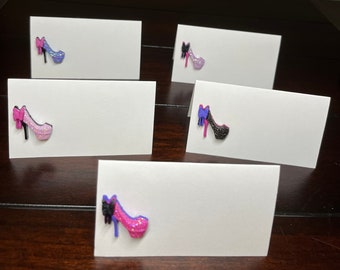 5 High Heel place cards, Shoe food labels, seat cards, Shoes placecards, High Heels bachelorette food tents, shoe lover party decor- 5/order