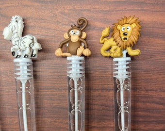 Jungle Safari Animals Bubble Favor, Zoo Giraffe Party Favor, Jungle Lion Zebra Party Supplies, Monkey Bubble Tube Wand Goodie Loot Bag Stuff