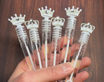 Silver Gold Princess Royal Prince Crown Bubble Favor Wand Tube Party Party Supplies, Our Little Prince Princess Goodie Bag Stuffer