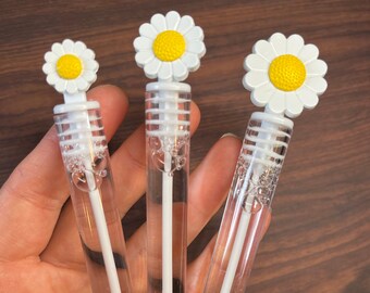 White and Yellow Daisy Bubble Favor, Kids Groovy One Favor Two Groovy Party Favor, Onestock Party Supplies Flower Child Daisies Tube Wand