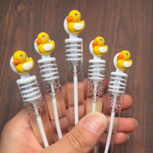 One Lucky Duck Rubber Ducky Bubble Party Favor Splish Splash it's a Birthday Bash Supplies Yellow Bath Duck Bubbles Wand Tube Goodie Bag