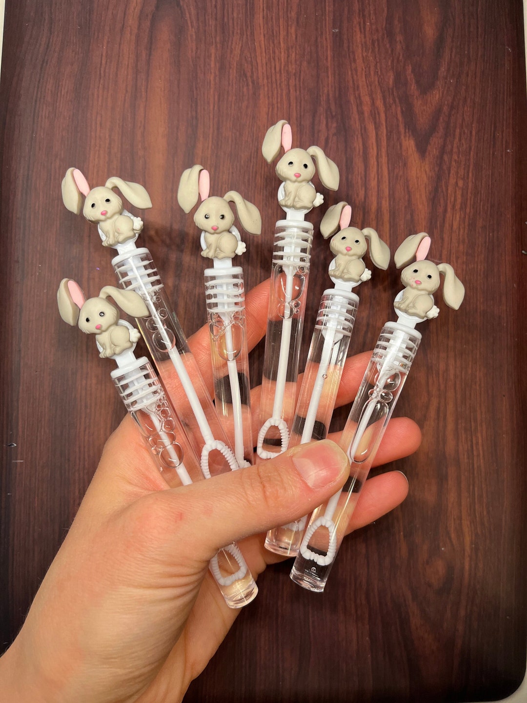 Bunny Rabbit Party Favor Hop on Over Birthday Bubble Wand Bubbles ...