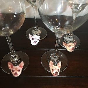 My Dog's Face Custom Photo Wine Charms Your Dog Cat Picture Wine Charms Funny Perfect Gift for Wine Dog Cat Animal Lover Great Idea