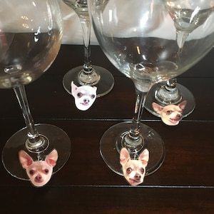 My Dog&#39;s Face Custom Photo Wine Charms Your Pet Dog Cat Picture Wine Funny Perfect Christmas Holiday Gift for Wine Animal Lover Great Idea