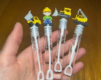 Under Construction Bubble Tube Favor Dump Everything Truck Can you Dig It Put on Your Hard Hats Party Excavator Birthday Bulldozer Loot Bag