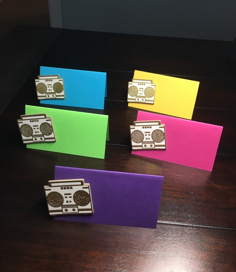 Boom Box Place Cards boombox I love the 80s escort cards Etsy