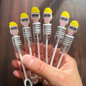 Backyard Movie Night Bubble Tube Wand Kid Birthday Favor Lets Go to the Movies Blockbuster Popcorn Bubbles Sleepover Party Supplies Loot Bag