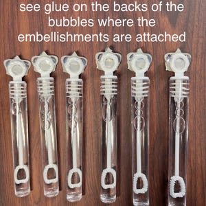 Silver Princess Royal Prince Crown Bubble Favor Wand Tube Sparkly Crowns Party Supplies, Our Little Prince Princess Goodie Loot Bag Stuffer image 3
