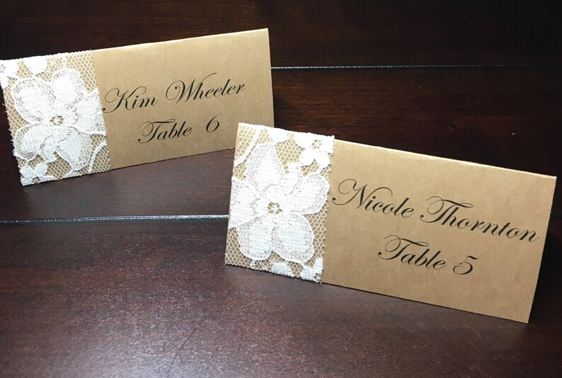 Lace Place Cards Seat Cards Floral Lace Escort Cards Food Etsy