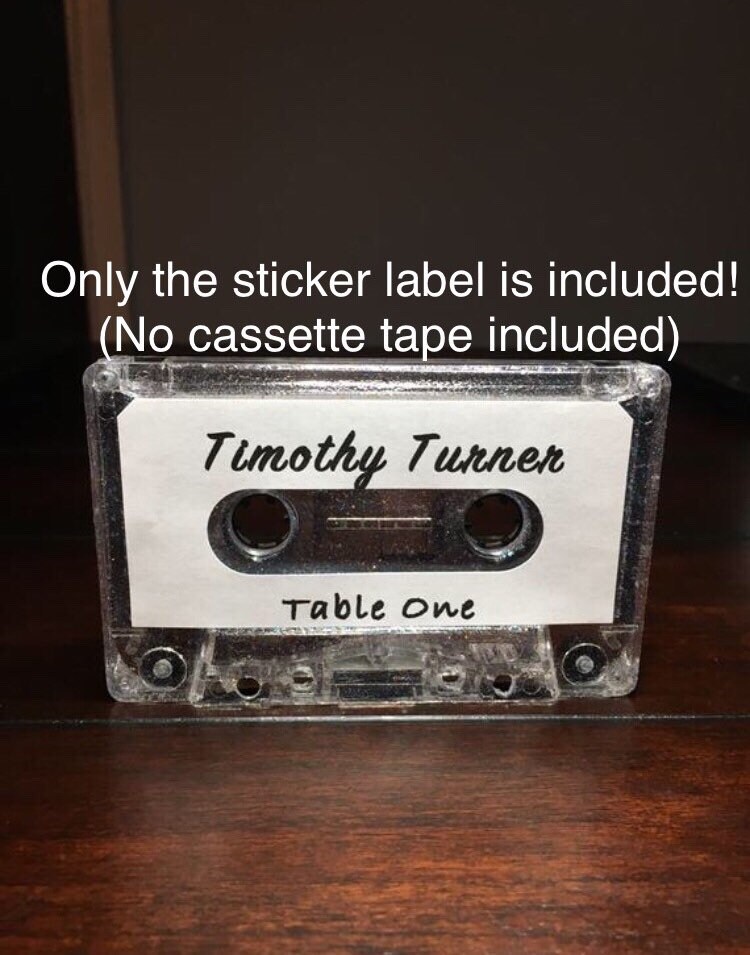 12 Cassette Tape Sticker Labels Printed Placecard Audio Tape Etsy