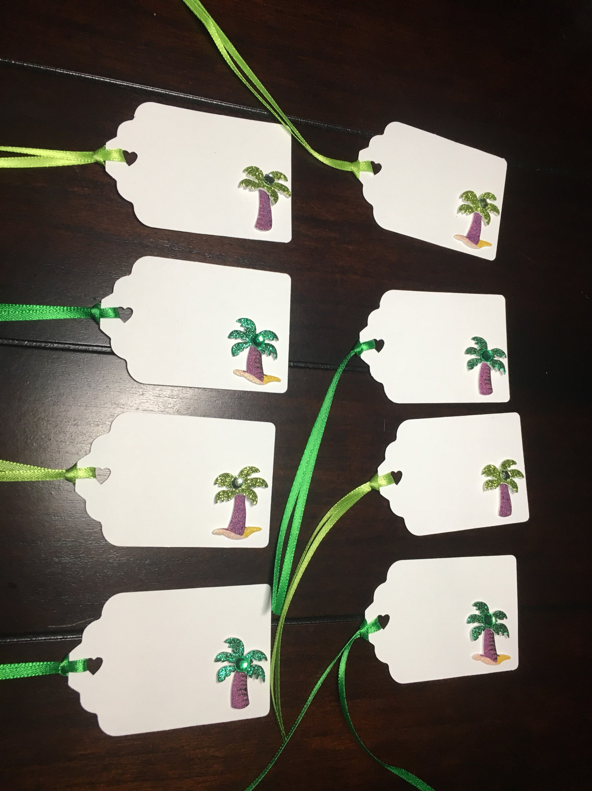 Palm Tree Tags Sparkly Palm Tree Goodie Bag Tags Favor Tags Etsy