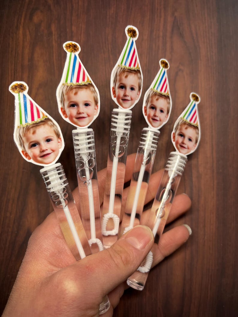 Custom Face Bubble Birthday Party Favors Bubbles With Kids Face Party ...