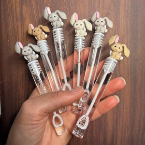 Bunny Rabbit Party Favor Hop on Over Birthday Bubble Wand Bubbles Little is on the way Supplies Some Bunny is One Loot Goodie Bag Stuffer