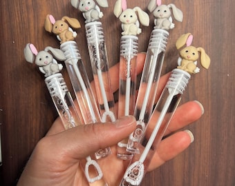 Bunny Rabbit Party Favor Hop on Over Birthday Bubble Wand Bubbles Little is on the way Supplies Some Bunny is One Loot Goodie Bag Stuffer