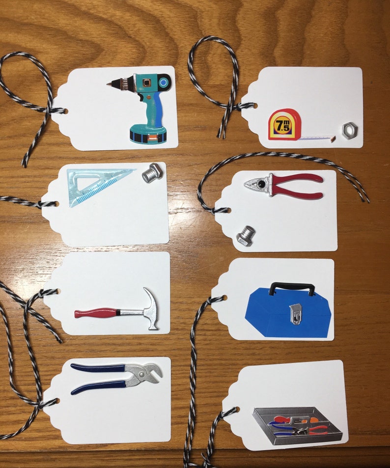 Tool Tags Tools Gift Tags Handyman favor tags Father Etsy