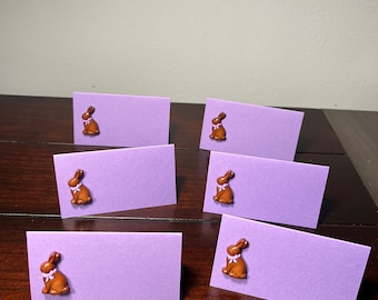 Chocolate Bunny place cards rabbit escort cards, Bunny Placecards Custom Printed Easter Bunny Rabbit Food Labels Bunnies Food Tents