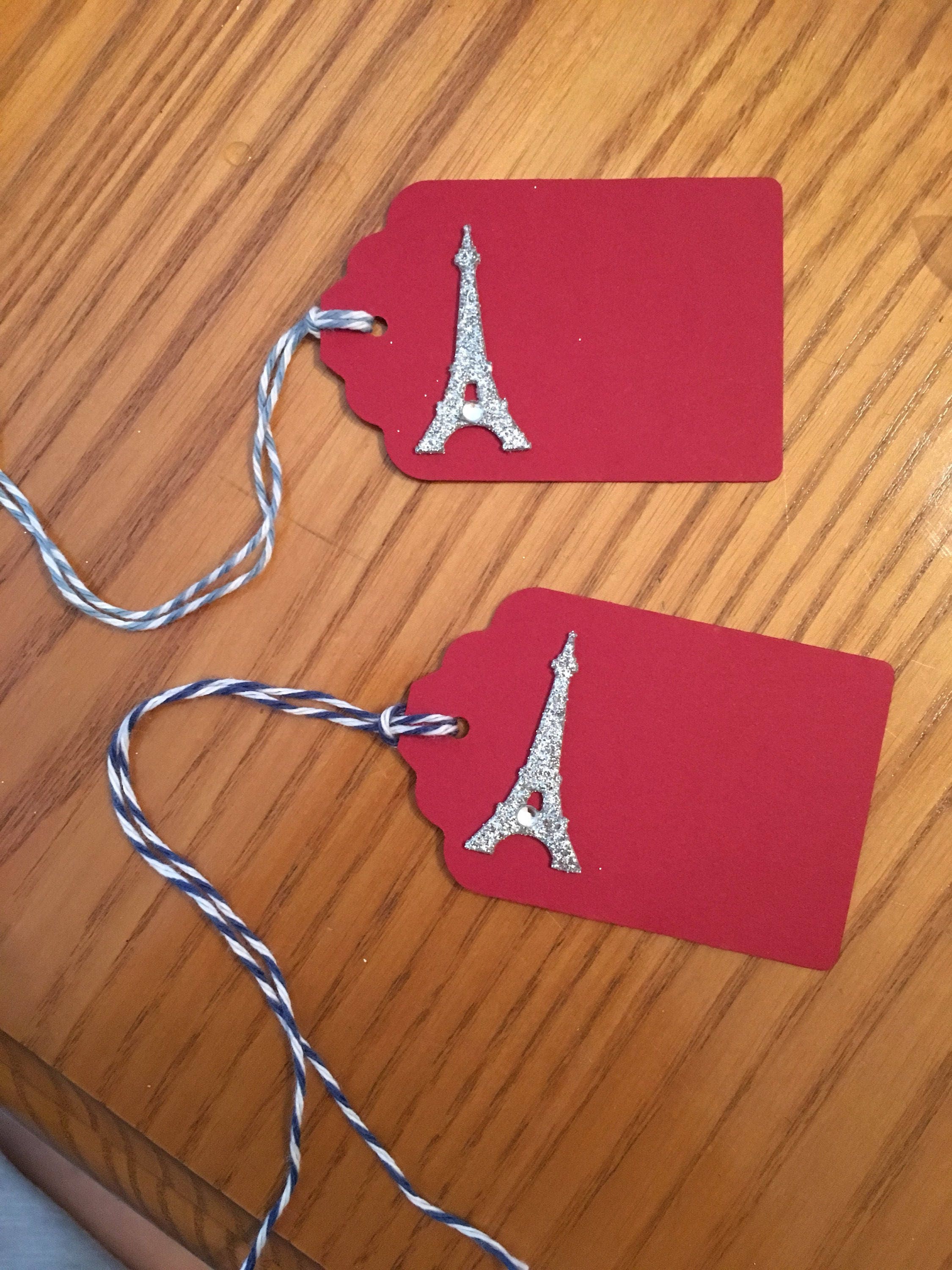 Paris favor tags Eiffel Tower gift tags paris theme wedding | Etsy