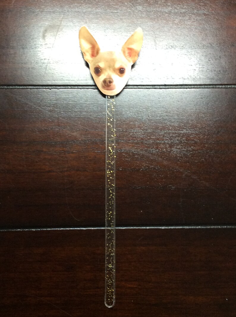 Dog Photo Cocktail Stirrers Your Pet's Face Drink Etsy
