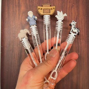 Noah's Ark Baby Shower Bubble Tube Wand Favor Noah Ark Kids Dove Elephant Cute Favor Party Supplies First Birthday Party Goodie Bag Stuffers
