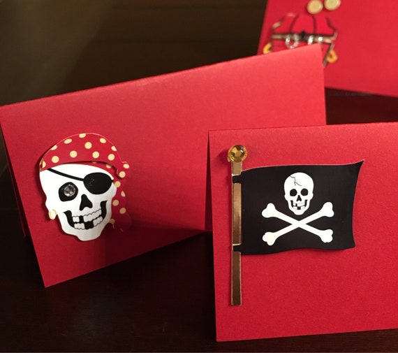 Pirate Place Cards Pirate Food Labels Skull Treasure Chest | Etsy