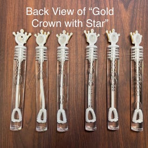 Gold Crown Bubble Princess Royal Prince Favor Wand Tube Party Supplies Our Little Prince Princess Sparkly Goodie Loot Bag Stuffer image 4