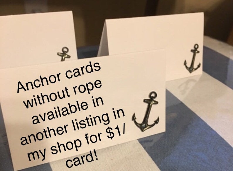 Nautical Place Cards Seat Cards Anchors Baby Shower Nautical Wedding Anchor Escort Cards Rope Placecards Food Label Tents -6order