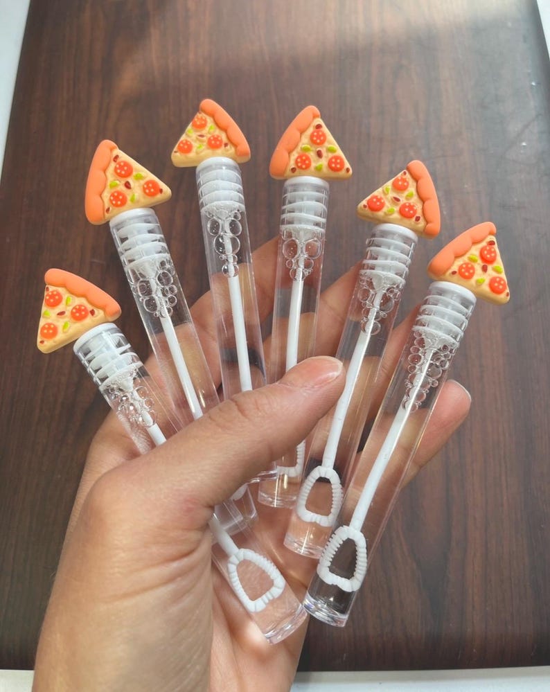 Pizza Bubble Favor, Pizza Slices Favor, Pizza Party Favor, Pizza Party Favor, Pizza Party Supplies, Pepperoni Pizza Party Favors image 1