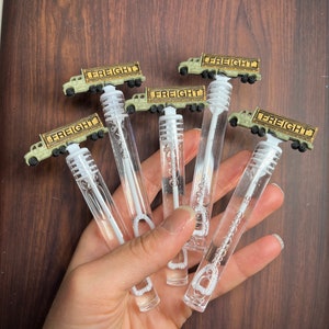 Freight Truck Bubble Tube Wand Favor, Kids Honk Beep Vroom , Semi Truck Trucker Party Supplies 18 Wheeler Birthday Theme Goodie Bag Stuffer