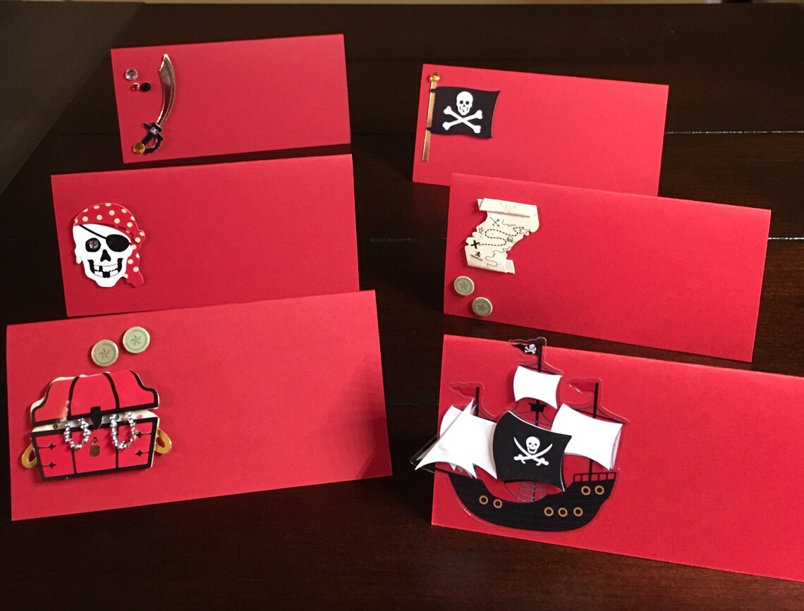Pirate Place Cards Pirate Food Labels Skull Treasure Chest | Etsy