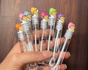 Ice Cream Cones Bubble Favors Wand Here's the Scoop Goodie Bag Thanks for making my party Sweet Summer Birthday Supplies We all scream Four