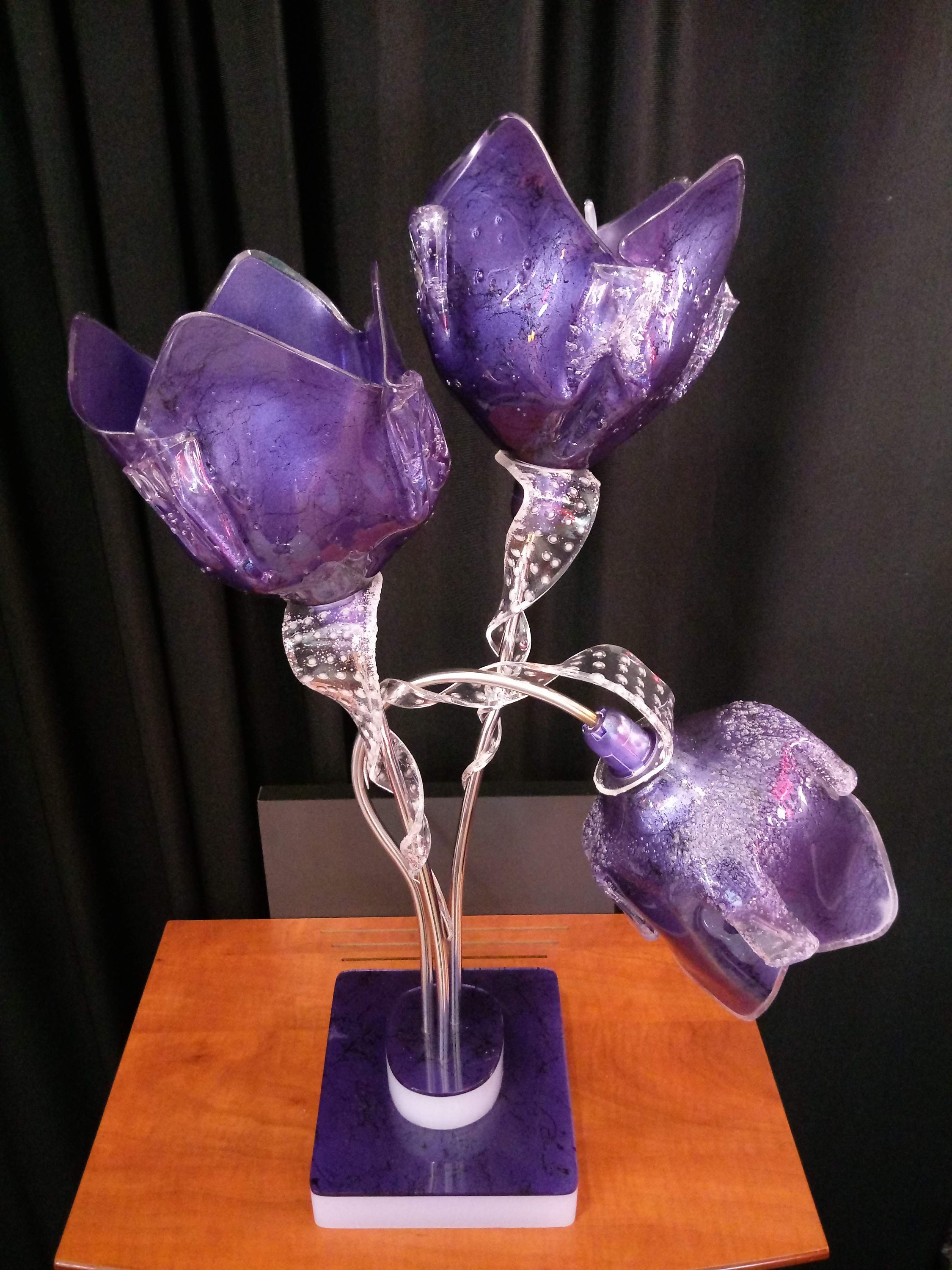 Lampe A Poser 3 Tulipes Violettes