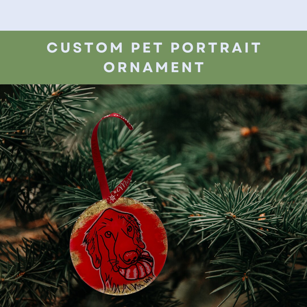 Custom Pet Portrait Ornament 4 Inch Acrylic Ornament With Etsy