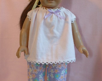 Ensemble de pyjama, 18" poupée de flanelle vêtements, s’adapte à la poupée American Girl