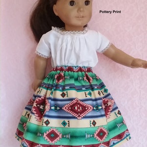 Choice of Southwest skirt with optional Camisa, 18&quot; doll clothes, Josefina, American Girl doll