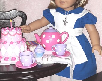 Alice in Wonderland outfit, fits 18" doll, American Girl