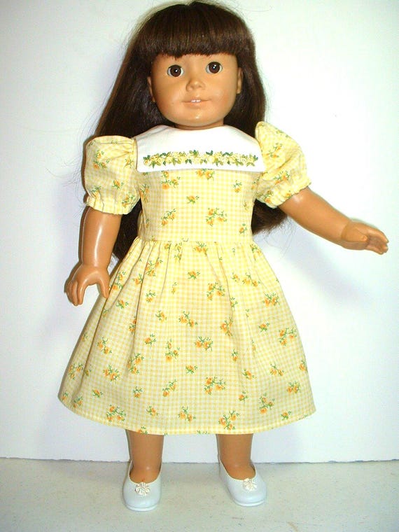 Gingham and Rosebuds Spring Dress, Easter Dress, 18" doll dress, fits American GIrl doll