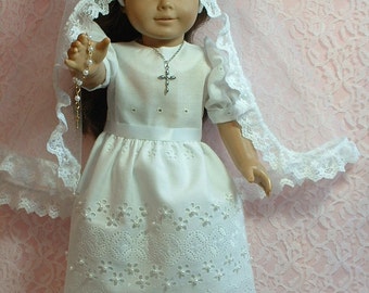 First Communion Outfit, 18" doll clothes, fits American Girl doll