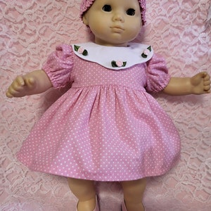 Bitty Baby Dotted Dress with Scalloped Collar, fits 15&quot; baby doll