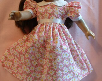 Robe marguerite rose printanière, robe de Pâques, vêtements de poupée de 18 pouces, convient à une poupée américaine