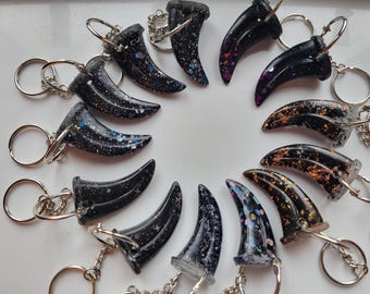 Black Glitter Collection - Dragon Claw Keychains - JayeCreations