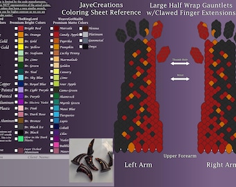 Vertical Fire Gradient Design - Artistic Liberty Clawed Gauntlets Slot - Dragon Scalemail Sleeves Custom - JayeCreations
