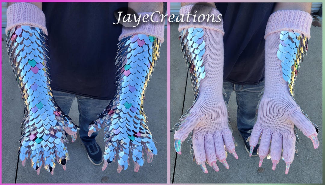 Mirror and Kiwi Spots Design - Large Half Wrap on Pastel Pink Gauntlets ...