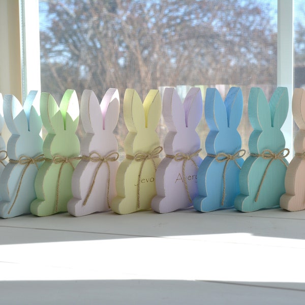Easter Bunny/Easter Decor/Rustic Easter/Personalized Bunny/Baby Shower Decor/Nursery Decor/Wood Bunny/Spring Decor/ Farmhouse Easter/Rabbit