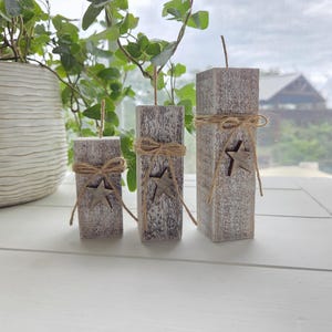 Rustic Reclaimed Wood Firecracker/3 Sizes-3&quot;,4&quot;,or 5&quot;/Distressed Wood Firecracker/Americana Tiered Tray/Patriotic Tiered Tray/July 4th Decor