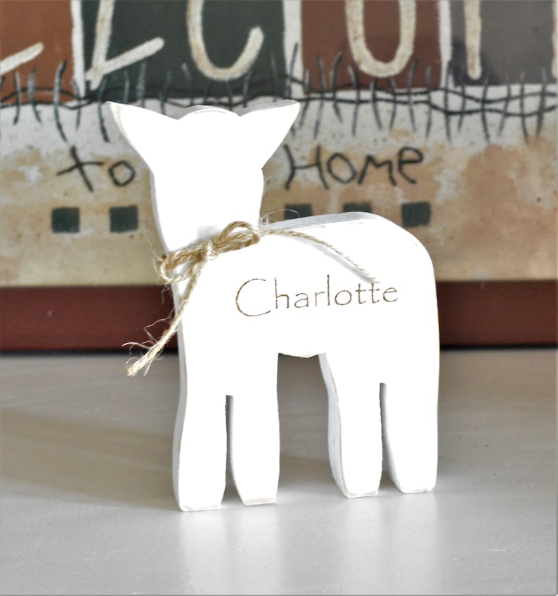 Easter Lamb/easter Decor/rustic Easter/personalized Lamb/baby - Etsy