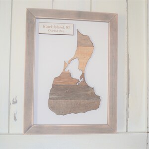 Rustic Block Island Map/Reclaimed Wood/Beach House Artwork/Beach House Gift/Coastal Decor/Rustic Wood Map/Gift for Him/5th Anniversary image 4
