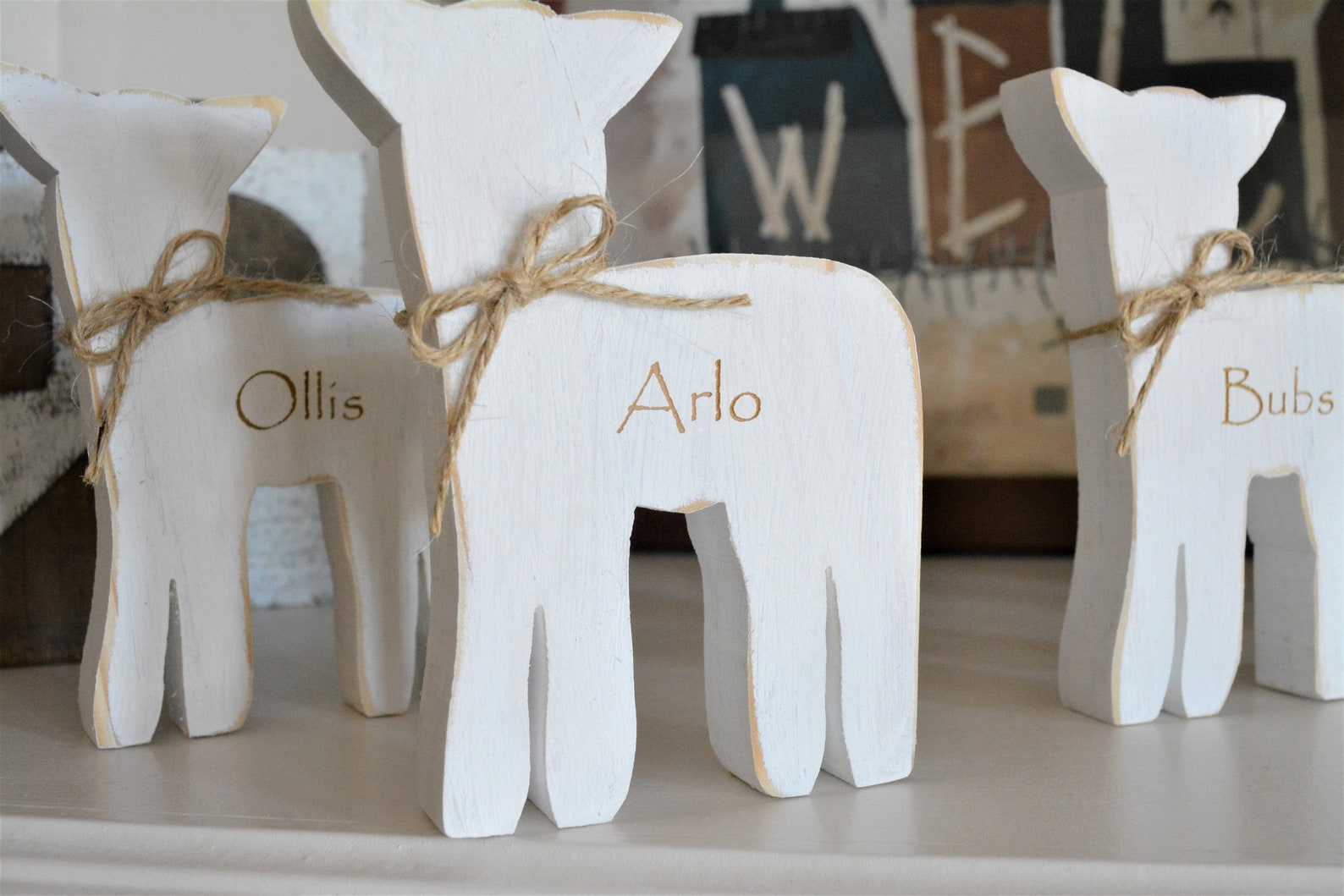 Easter Lamb/easter Decor/rustic Easter/personalized Lamb/baby Etsy